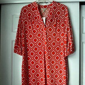 Banana Republic Orange Shift Dress Petite Medium